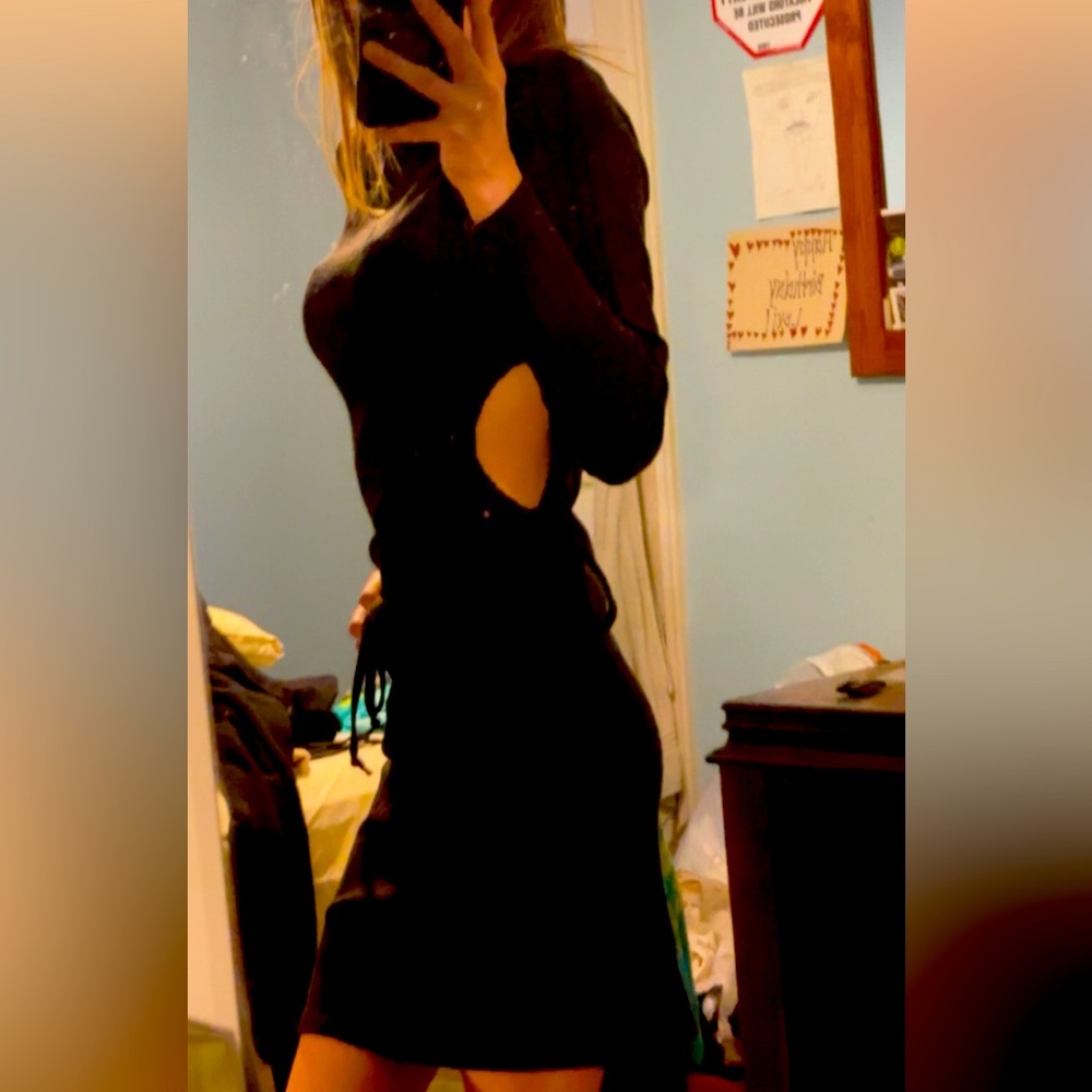 Velvet Torch Los Angeles long sleeve Dress, Size: L , Color:Black